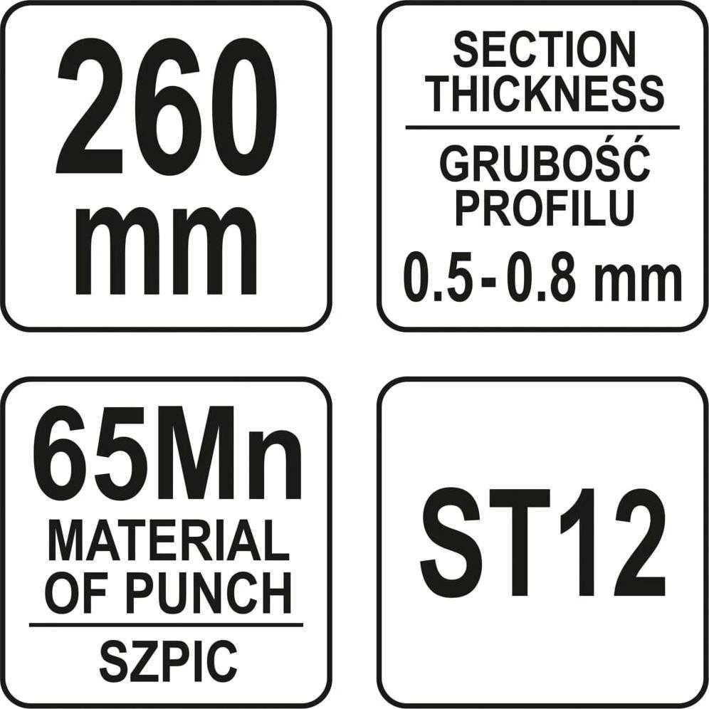 Toya Sa Poland Replės profilių sujungimui | 260 mm