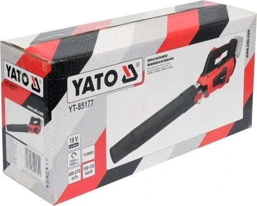 Yato 18V akumuliatorinis lapų pūstuvas su turbo funkcija, skirtas sodui ir dirbtuvėms, akumuliatorinis lapų pūstuvas, rankinis lapų pūstuvas