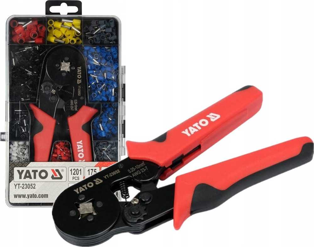 Antgalių presavimo replės Yato YT-23052; 175 mm + priedai