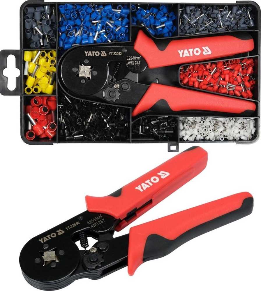 Antgalių presavimo replės Yato YT-23052; 175 mm + priedai
