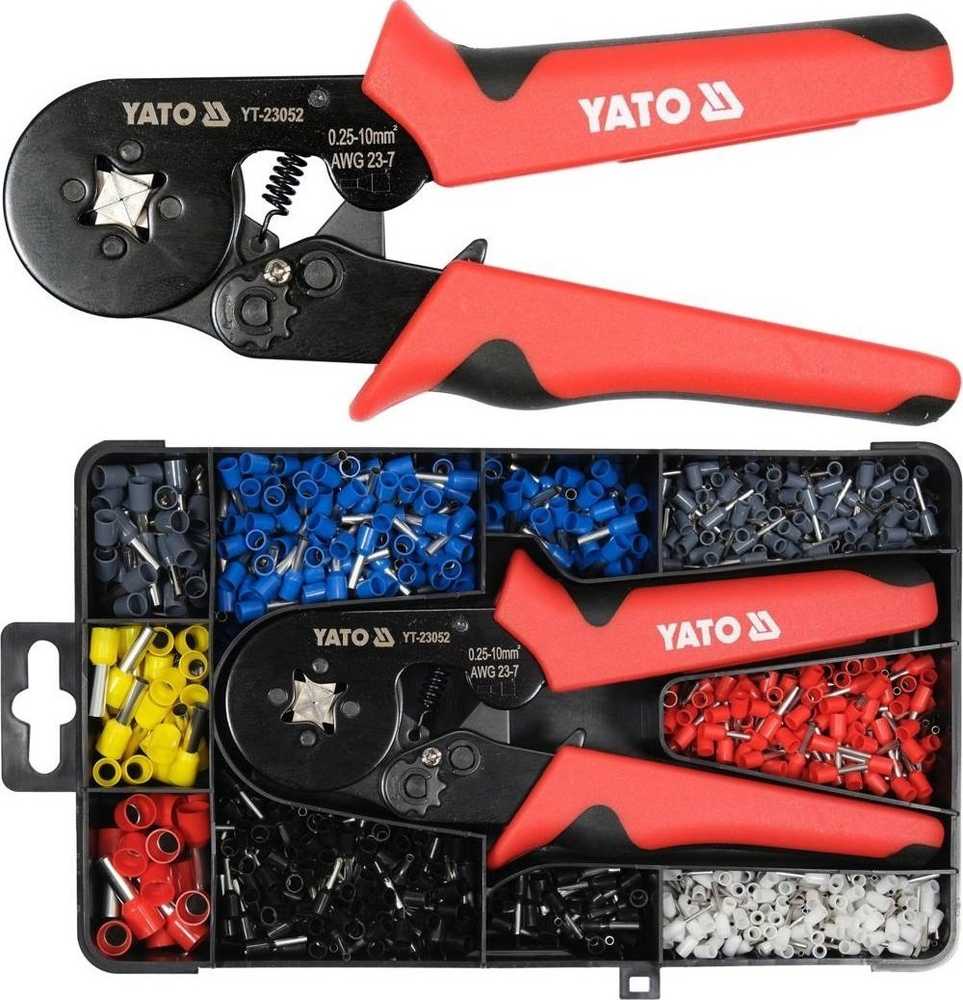 Antgalių presavimo replės Yato YT-23052; 175 mm + priedai