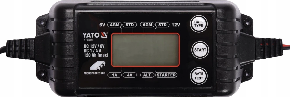 Automobilių akumuliatorių pakrovėjas Yato YT-83033; 6 V/12 V