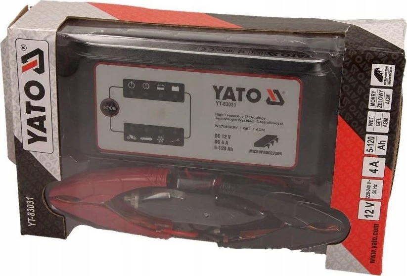 Automobilių akumuliatorių pakrovėjas Yato YT-83033; 6 V/12 V