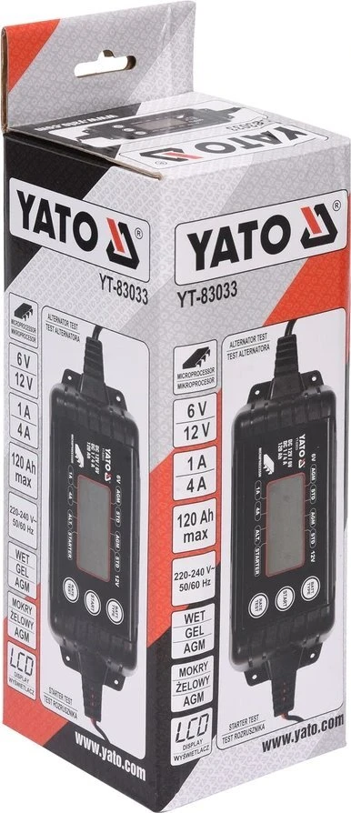 Automobilių akumuliatorių pakrovėjas Yato YT-83033; 6 V/12 V