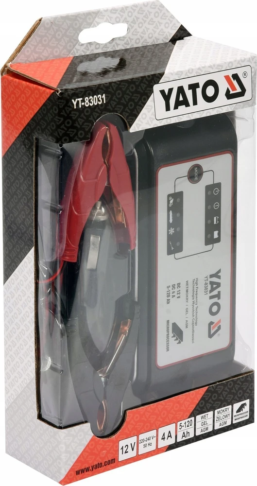 Automobilių akumuliatorių pakrovėjas Yato YT-83033; 6 V/12 V