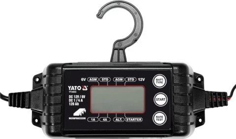 Automobilių akumuliatorių pakrovėjas Yato YT-83033; 6 V/12 V
