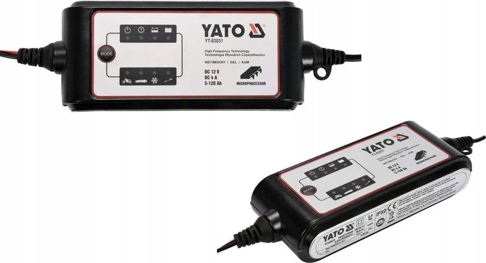 Automobilių akumuliatorių pakrovėjas Yato YT-83033; 6 V/12 V