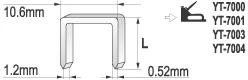 YATO KABĖS 10mm/1,2 x 10,6 1000vnt. YT-7000, YT-7001, YT-7003, YT-7004