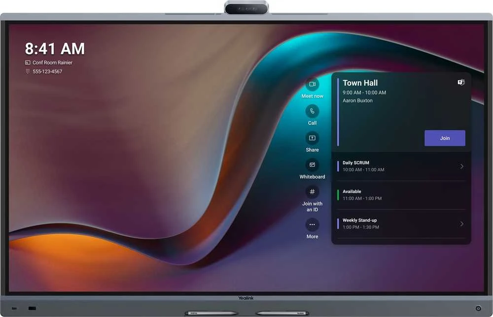Monitorius System interaktywny Yealink Yealink MeetingBoard Pro Interaktyvus płaski panel 2,18 m (86'') LCD Wi-Fi 400 cd/m² 4K Ultra HD Juodas Ekran dotykowy Procesor įmontuotas Android