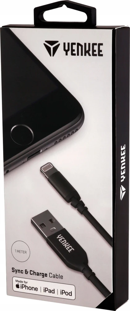 „Yenkee USB-A“ – „Lightning“ USB laidas, 1 m juodas (30015967)