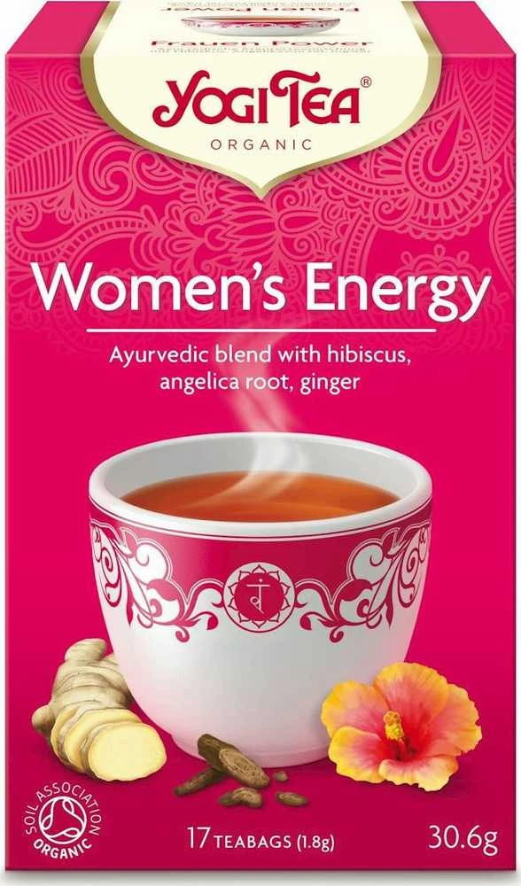 Yogi Tea Women’s Energy pakuotė su arbatos puodelio atvaizdu