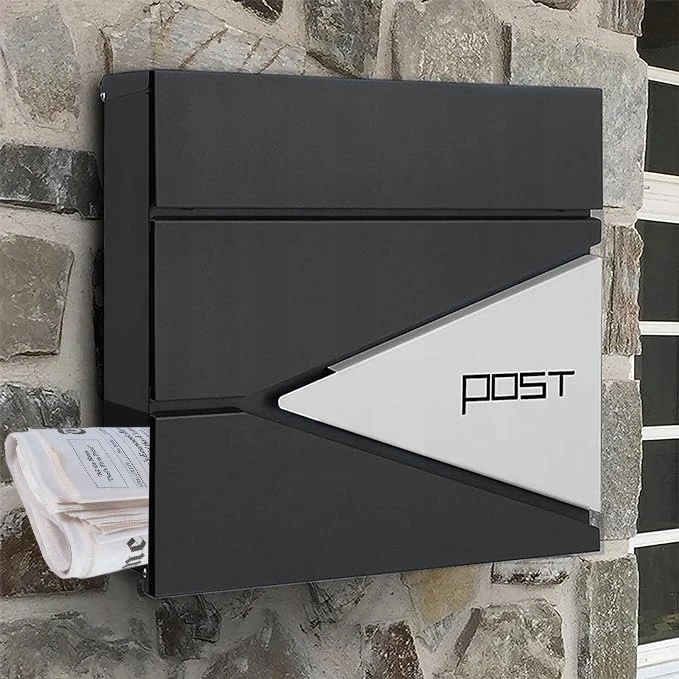 YokaHome M44C PAŠTO DĖŽUTĖ LAIŠKAMS LAIKRAŠČIAMS ANTRACITO- PLIENAS
