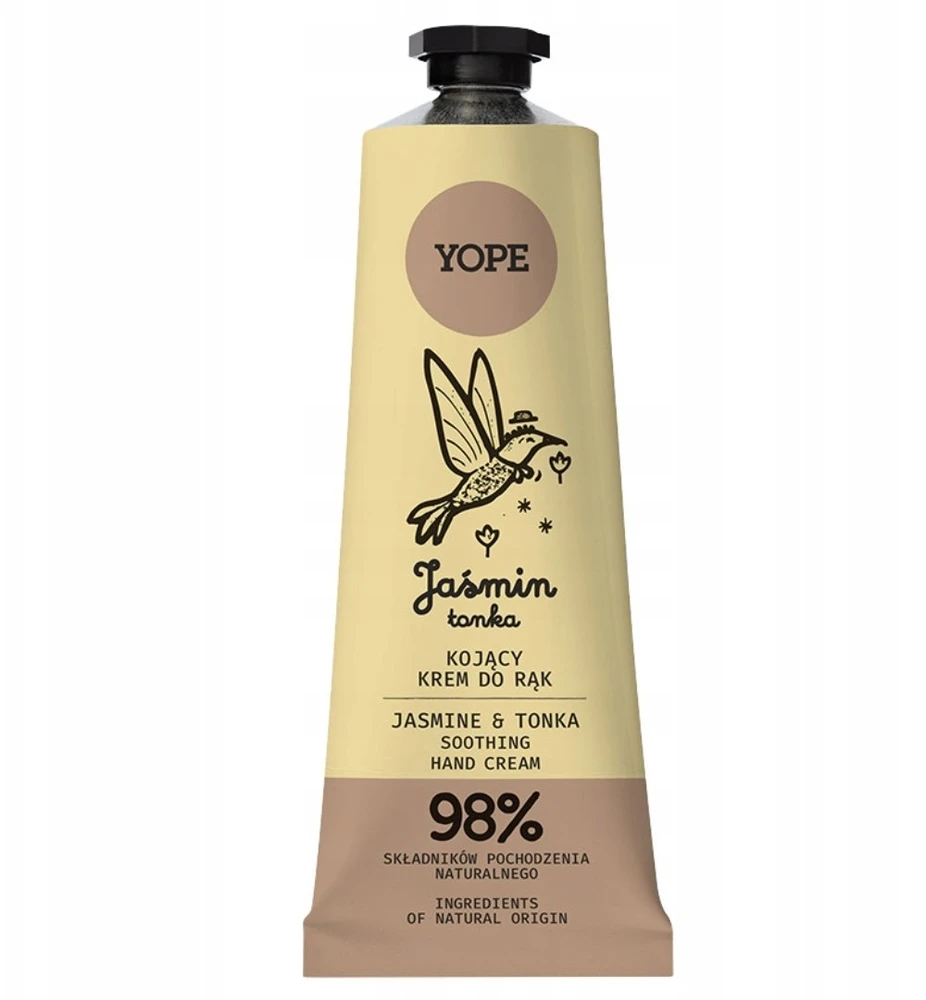 Yope Natūralus raminamasis rankų kremas su jazminais ir tonka ežiuole, 50 ml