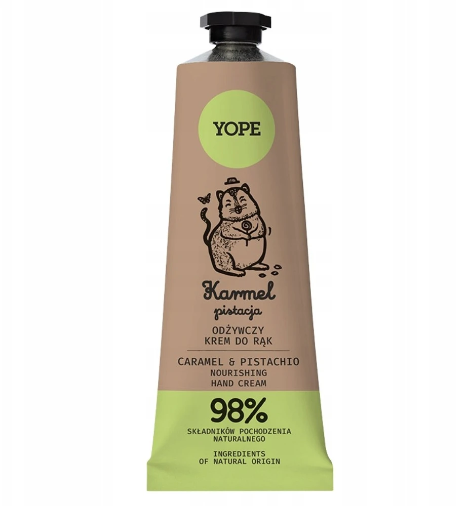 Yope Natūralus maitinamasis rankų kremas „Karamelė ir pistacijos“, 50 ml