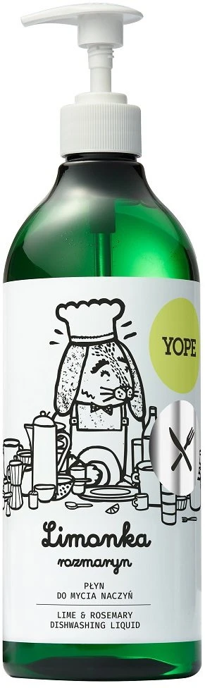 Yope Natūralus indų ploviklis su laimu ir rozmarinu, 750 ml