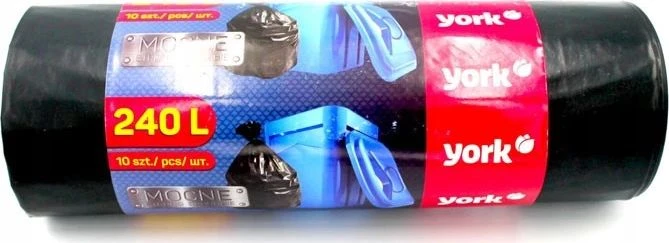 York Stiprūs šiukšlių maišai atliekoms 240 l, 10 vnt. YORK 24h universalūs