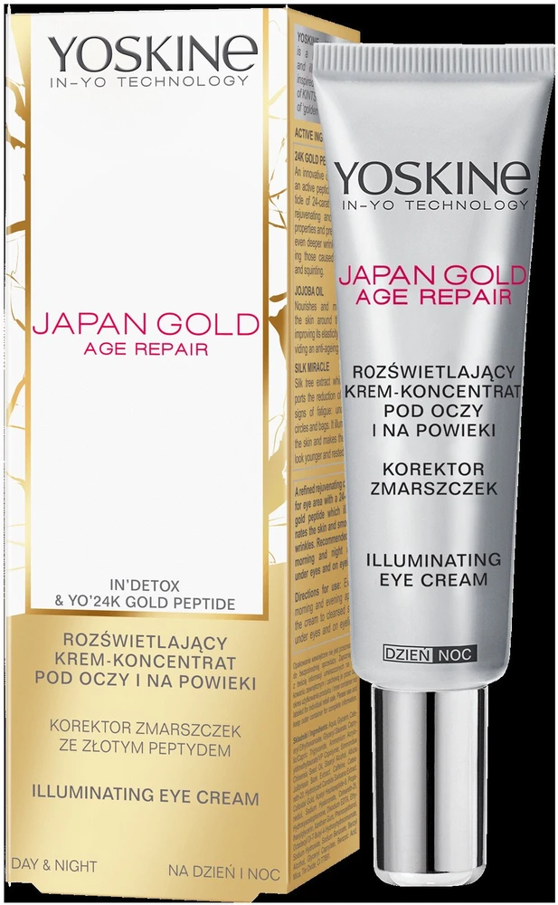 Yoskine Japan Gold Illuminating Day & Night Paakių kremas paakių kremas, 15 ml