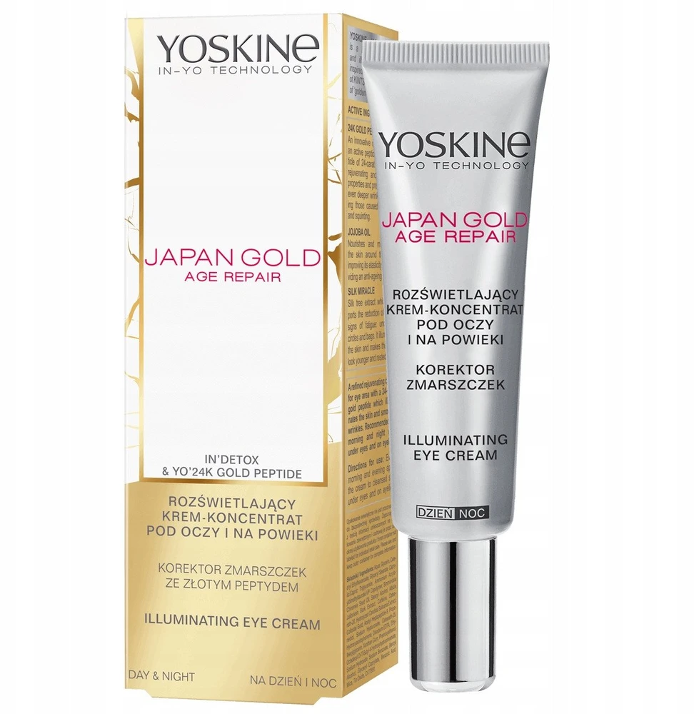 Yoskine Japan Gold Illuminating Day & Night Paakių kremas paakių kremas, 15 ml