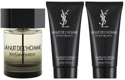 Yves Saint Laurent La Nuit De L'Homme komplektas tualetinio vandens purškiklis 100ml + dušo želė 2x50ml