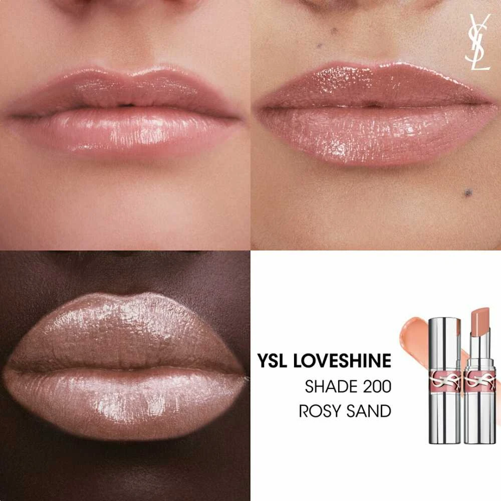 Yves Saint Laurent Loveshine Lipstick drėkinamieji lūpų dažai, 3 g | spalva: 200 Rosy Sand