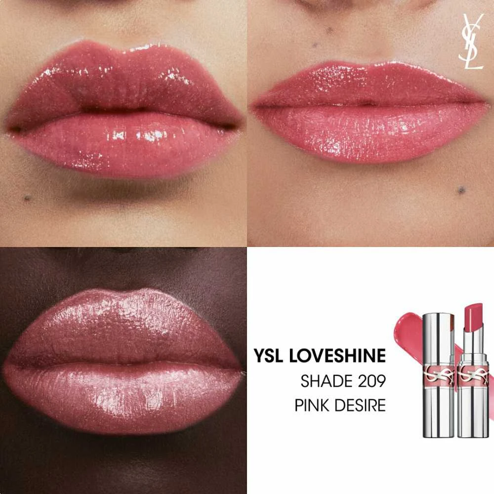 Yves Saint Laurent Loveshine Lipstick drėkinamieji lūpų dažai, 3 g | spalva: 209 Pink Desire