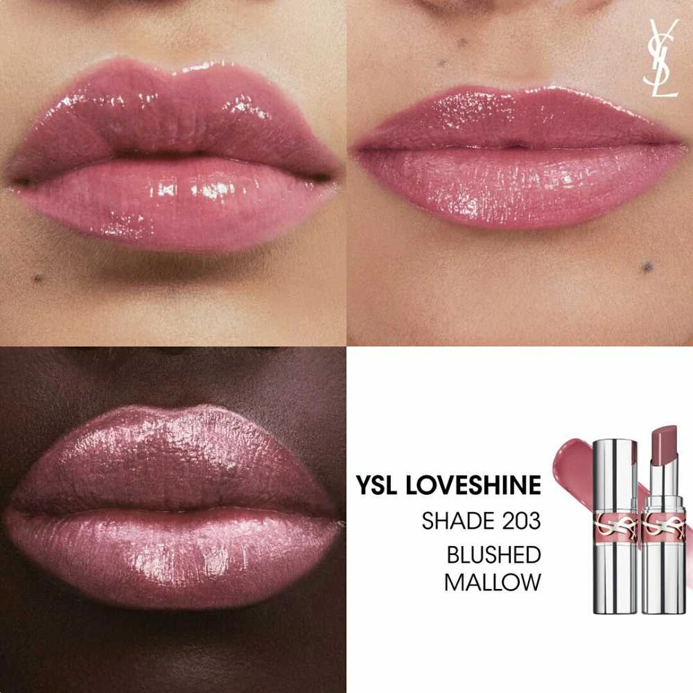 Yves Saint Laurent Loveshine Lipstick drėkinamieji lūpų dažai, 3 g | spalva: 203 Blushed Mallow