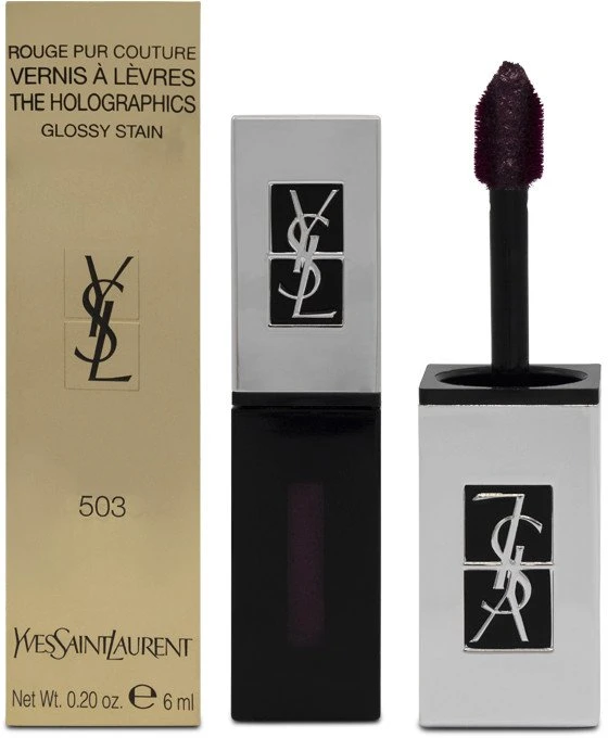 Yves Saint Laurent „The Holographics Glossy Stain“ skysti lūpų dažai, 503 neoninė slyva, 6 ml