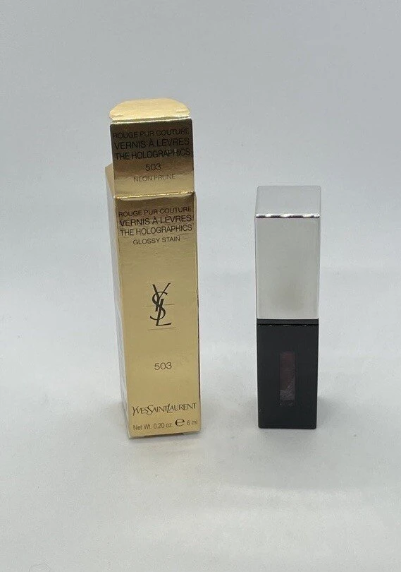 Yves Saint Laurent „The Holographics Glossy Stain“ skysti lūpų dažai, 503 neoninė slyva, 6 ml