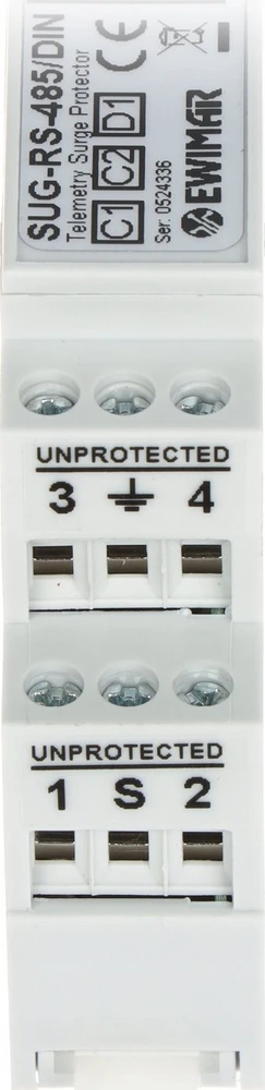 ZABEZPIECZENIE PRZECIWPRZEPIĘCIOWE SUG-RS485/DIN LINII SYMETRYCZNEJ RS-485 EWIMAR