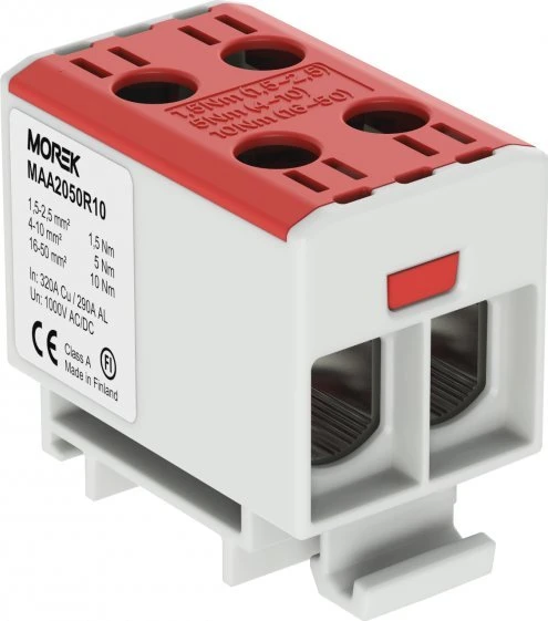 Morek OTL50-2 2XAL/CU 1.5-50MM2 JUNGTIS, RAUDONA