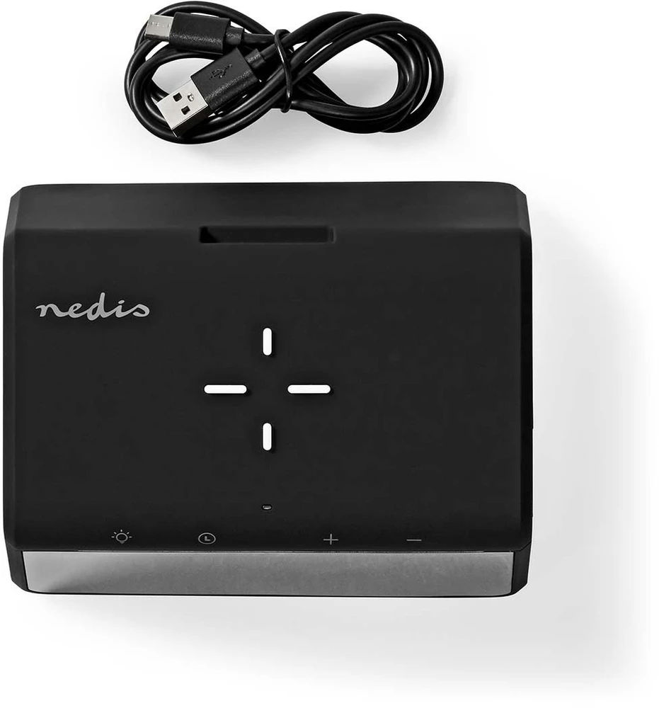 Radio Nedis Žadintuvas Nedis WCACQ30BK 5–15 W 2x alarm pašvietimas Juodas