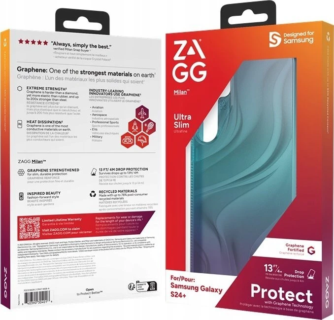 ZAGG Cases Milan dėklas, skirtas Samsung Galaxy S24+ - mėlynas
