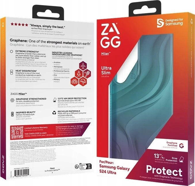 ZAGG Cases Milan dėklas, skirtas Samsung Galaxy S24 Ultra - mėlynas