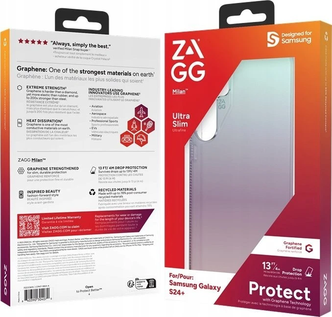 Dėklas ZAGG dėklai Milanas Samsung Galaxy S24 Plus – vaivorykštės