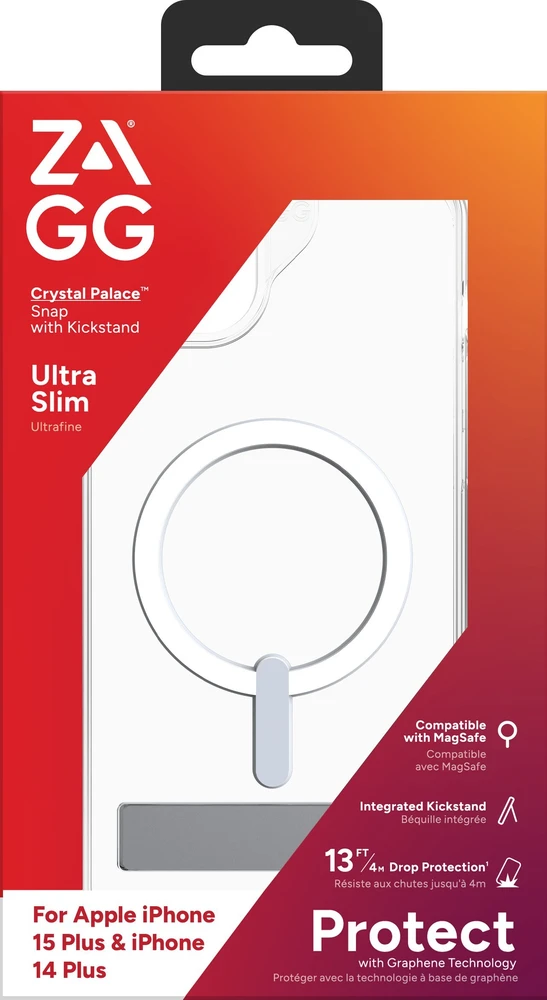 ZAGG Crystal Palace Snap Kickstand MagSafe Apple iPhone 15 Plus dėklas telefonui skaidrus