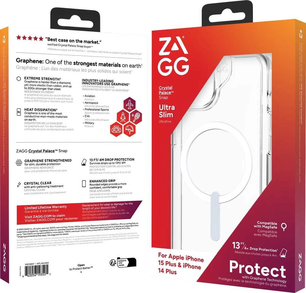 Dėklas ZAGG CRYSTAL PALACE SNAP FOR IPHONE 14 PLUS/15 PLUS CLEAR