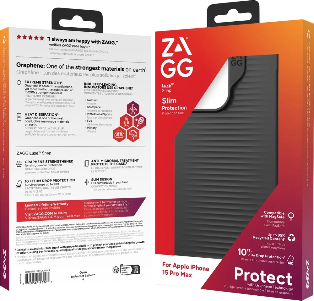 Dėklas ZAGG Luxe Snap skirtas Apple iPhone 15 Pro Max juodos spalvos