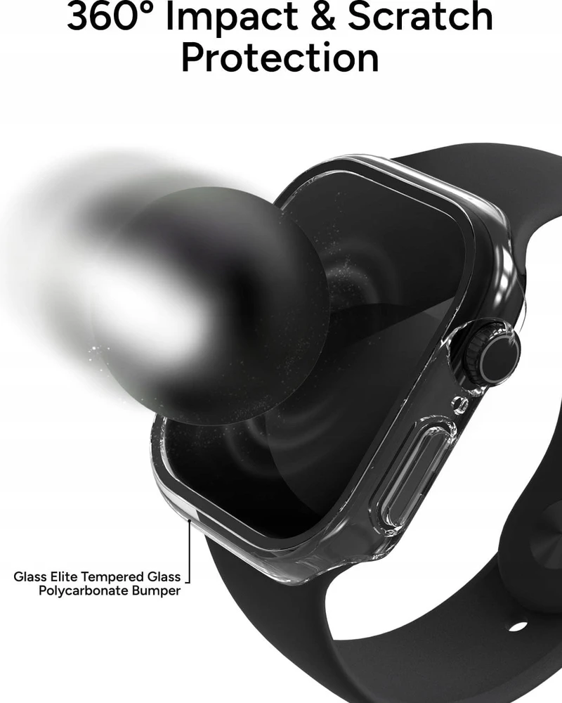 „Zagg ZAGG InvisibleShield Glass Elite 360“ – apsauginis stiklas, skirtas „Apple Watch Series 10“ (42 mm) laikrodžiui