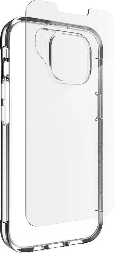 ZAGG dėklas + grūdintas stiklas LUXE BUNDLE, skirtas IPHONE 13 / 14 / 15 / 16e, skaidrus