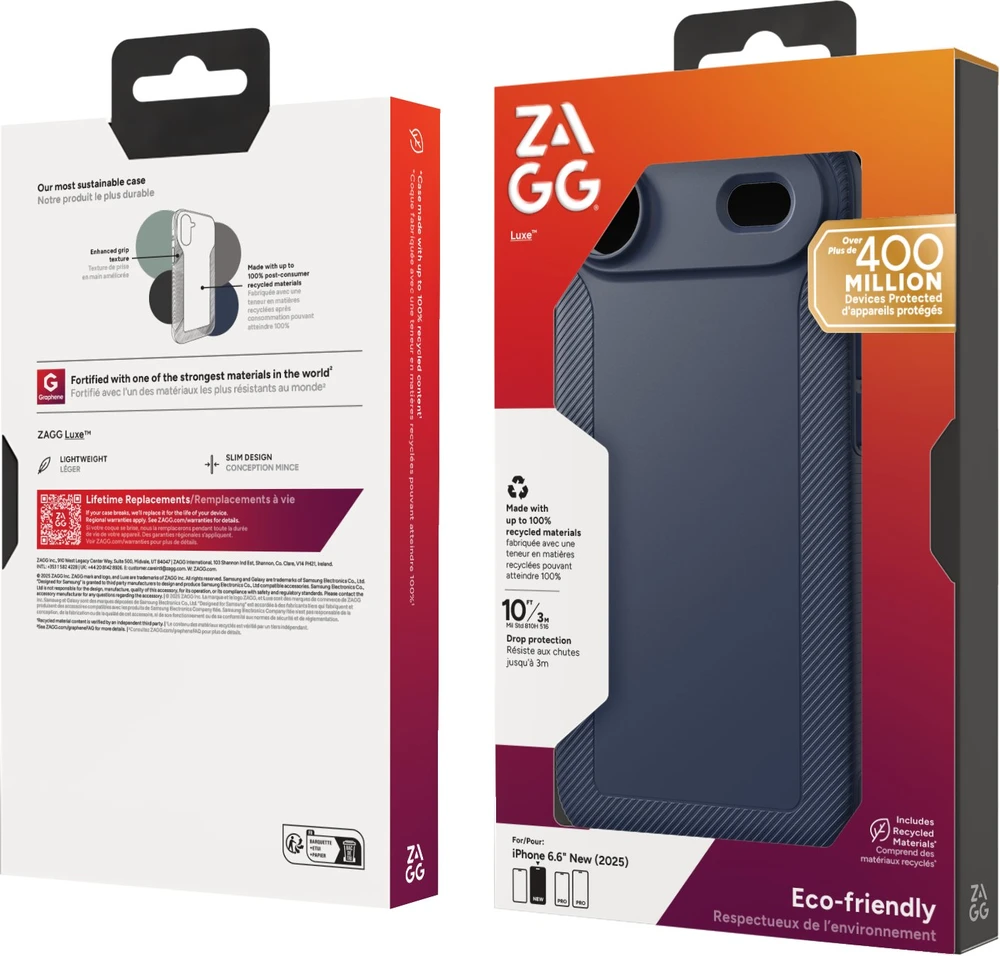 ZAGG dėklas LUXE SNAP, suderinamas su „MagSafe“, skirtas IPHONE 17 Air, tamsiai mėlynas