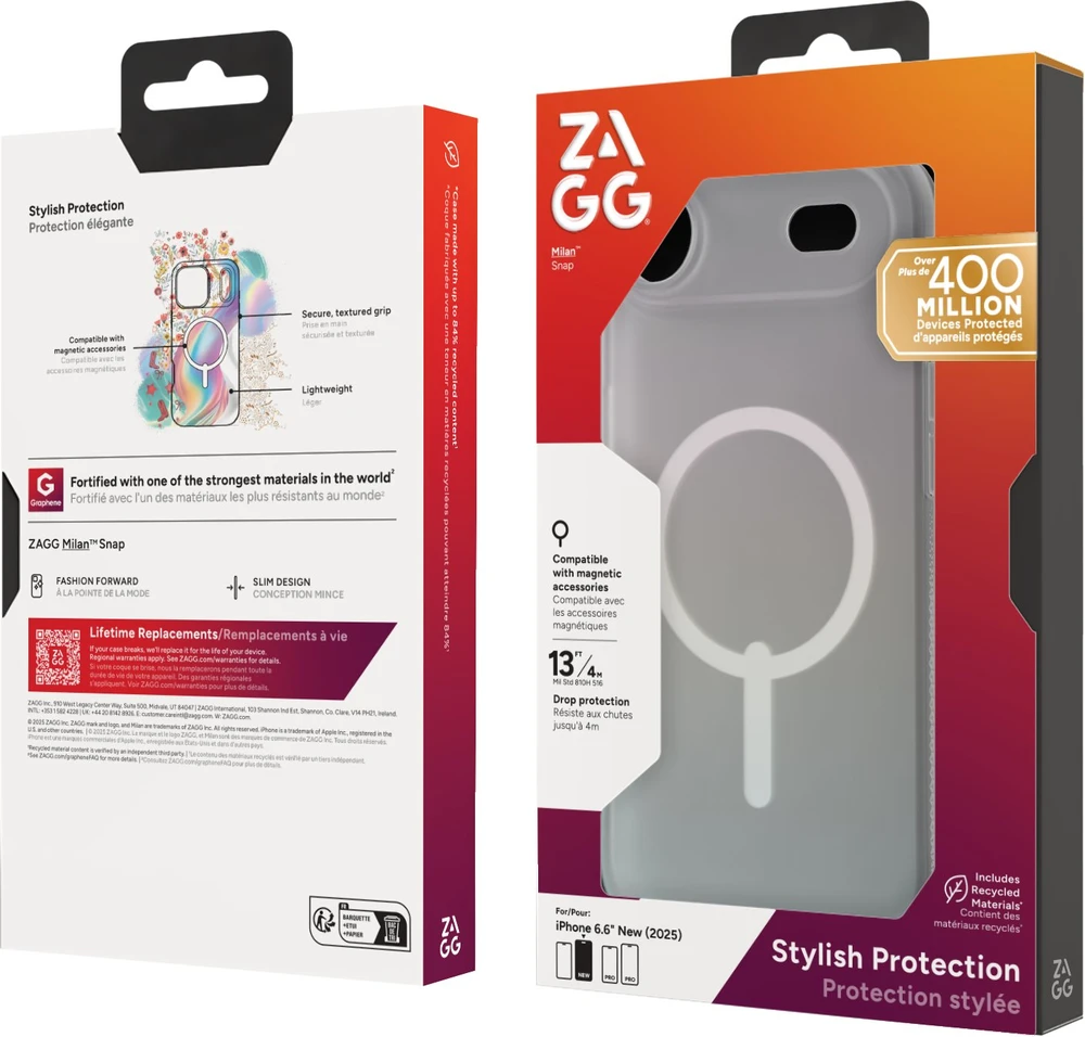 ZAGG dėklas MILAN SNAP, suderinamas su „MagSafe“, skirtas IPHONE 17 Air irizuojantis