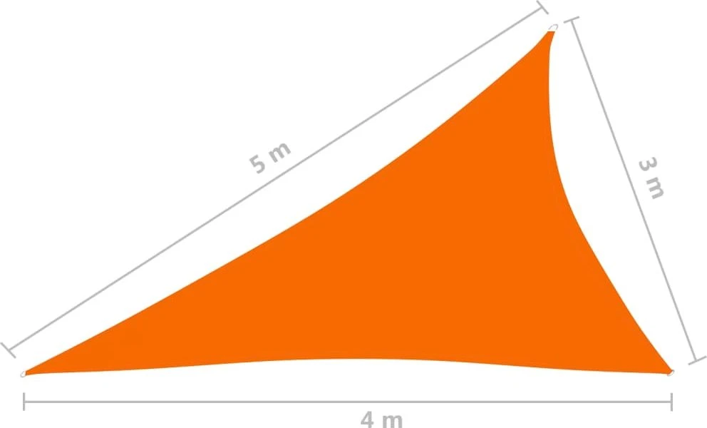 Uždanga nuo saulės, oranžinė,3x4x5m, oksfordo audinys, trikampė