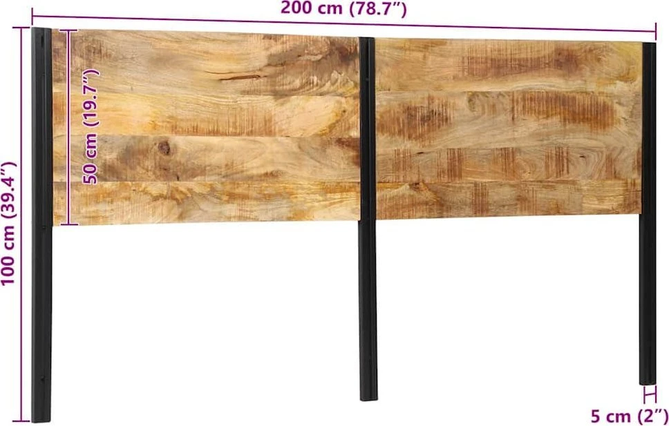 Galvūgalis, 200cm, mango medienos masyvas ir geležis