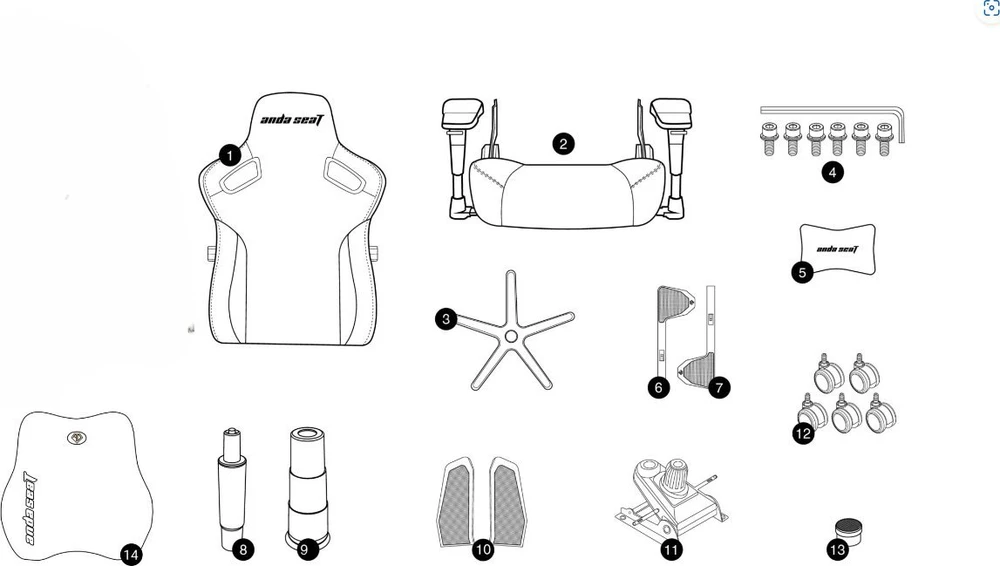 Žaidimų kėdė AndaSeat Kaiser 3 PRO XL, pilkos spalvos, medžiaga: audinys
