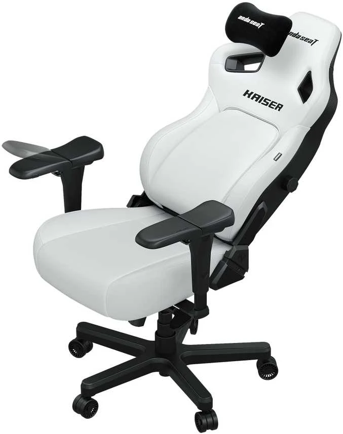 Žaidimų kėdė AndaSeat Kaiser 4 XL, baltos spalvos, medžiaga: eko oda