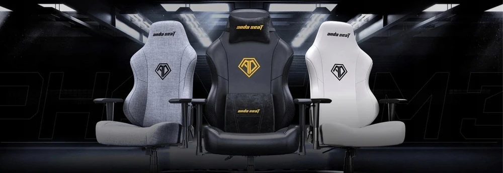 Žaidimų kėdė AndaSeat Phantom 3 L, tamsiai pilkos spalvos, medžiaga: audinys
