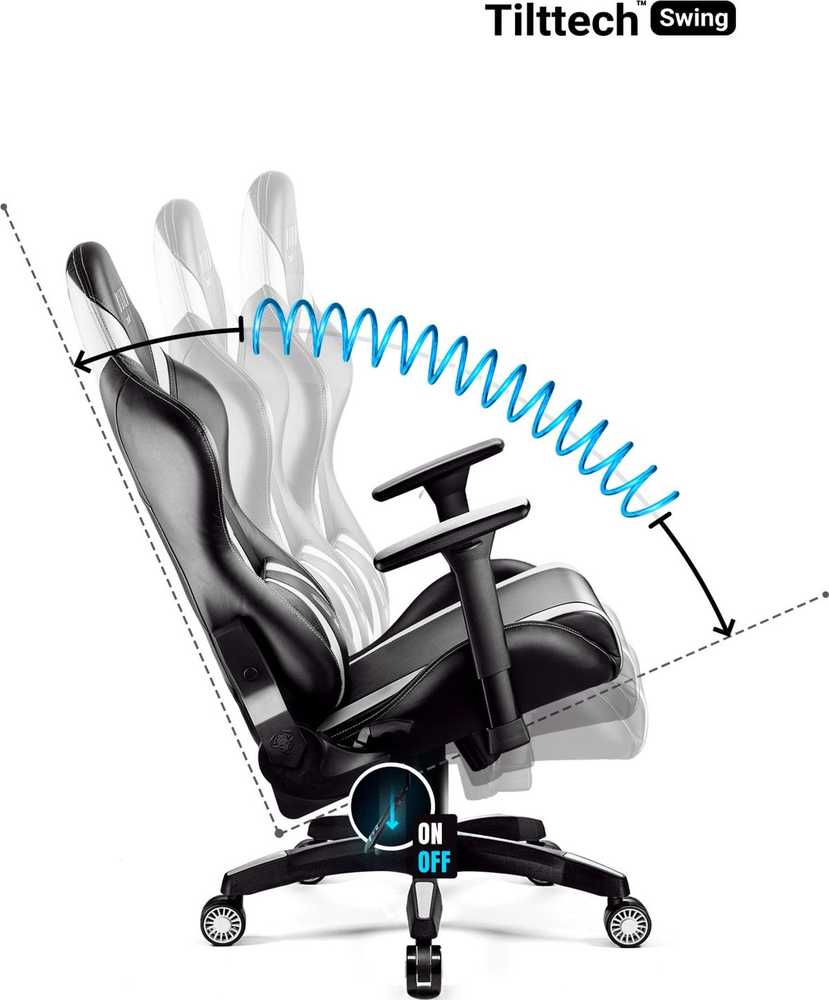 Žaidimų kėdė Diablo X-Horn 2.0 Gaming Chair King Size, Juoda-balta