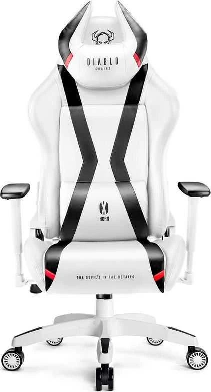 Diablo Chairs Žaidimų kėdė Diablo X-Horn 2.0 Gaming Chair King Size, Balta-juoda