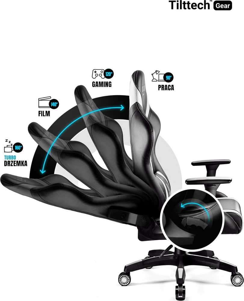 Žaidimų kėdė Diablo X-Horn 2.0 Gaming Chair King Size, Juoda-balta