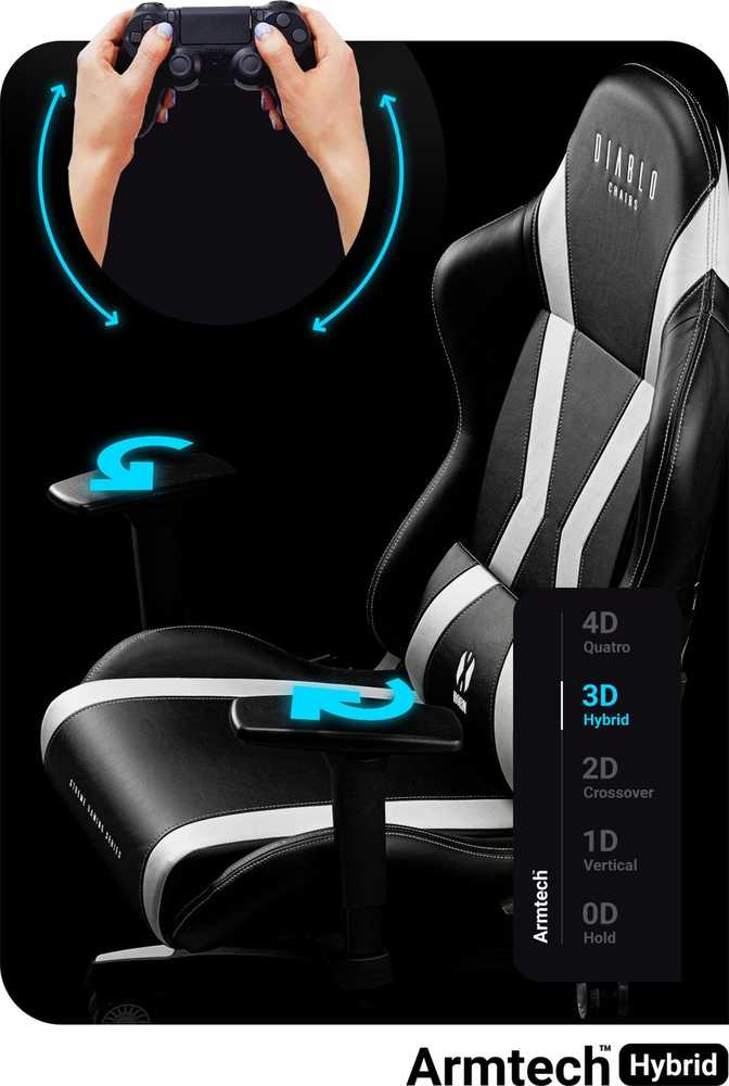 Žaidimų kėdė Diablo X-Horn 2.0 Gaming Chair King Size, Juoda-balta